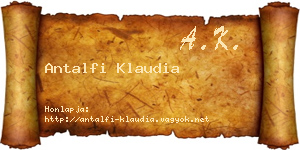 Antalfi Klaudia névjegykártya